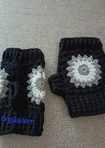 parmaksız Örgü tığ işi eldiven - Görsel 2