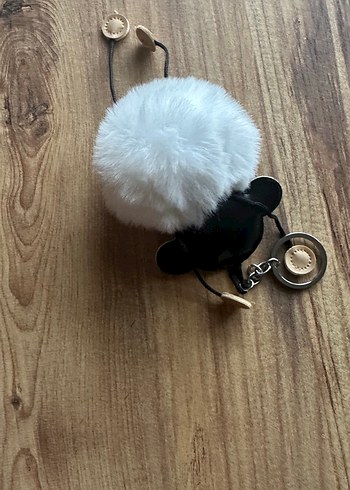 Beyaz Peluş Detaylı Bohem Kadın Anahtarlık - Görsel 2
