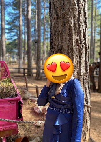 Diğer Uzun Kollu Lacivert Kadın Abiye Elbise