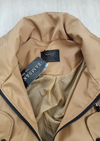 Kemerli Bej Kısa Kadın Ceket - Görsel 3