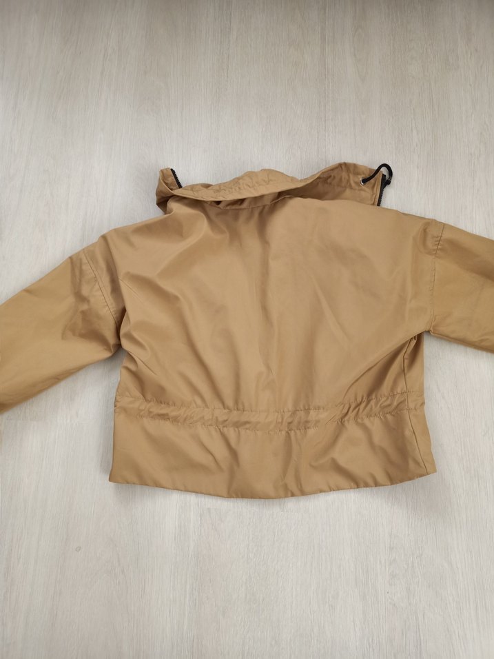 Kemerli Bej Kısa Kadın Ceket - Görsel 5