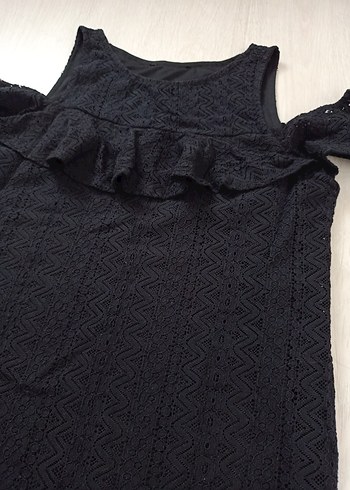 Siyah Midi gece elbisesi - Görsel 4