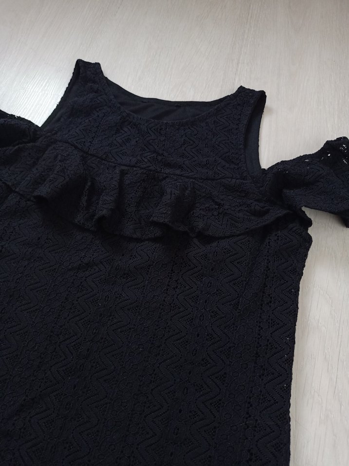 Siyah Midi gece elbisesi - Görsel 3