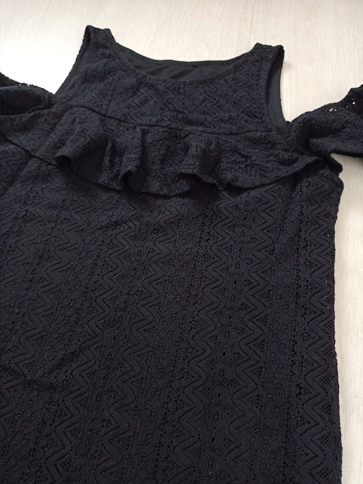 Siyah Midi gece elbisesi - Görsel 4