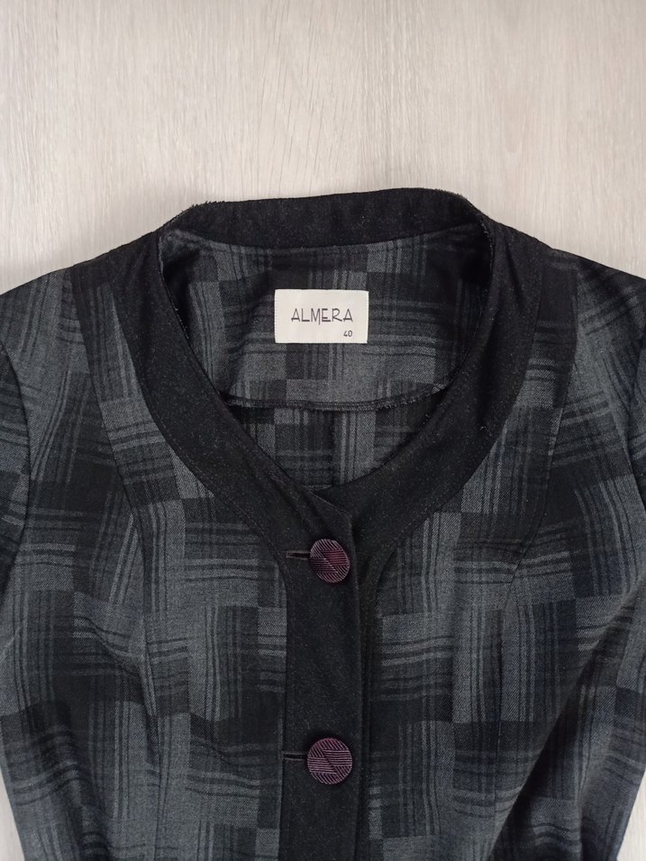 Düğmeli Uzun Gri Kadın trençkot - Görsel 3