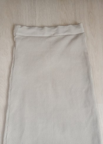 Kadın Bej Uzun triko Etek - Görsel 2