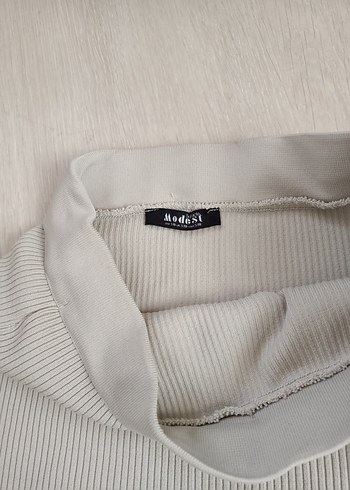 Kadın Bej Uzun triko Etek - Görsel 3