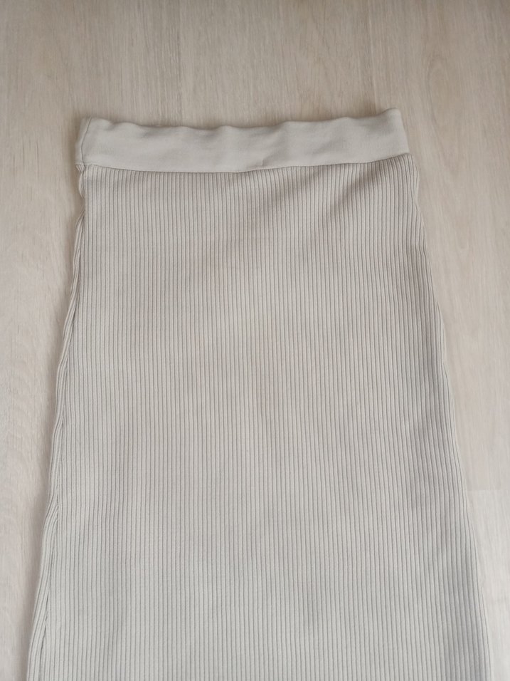 Kadın Bej Uzun triko Etek - Görsel 2