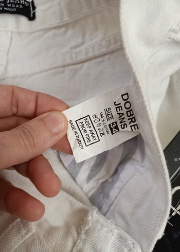 Beyaz Denim Mini Etek - Görsel 3