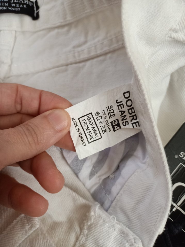 Beyaz Denim Mini Etek - Görsel 3