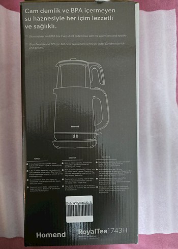 Homend RoyalTea Siyah Çay Makinesi Sıfır Kapalı Kutu - Görsel 2