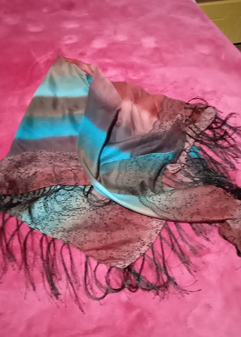 Bohem Çok Renkli İpek Görünümlü Şal - Görsel 2