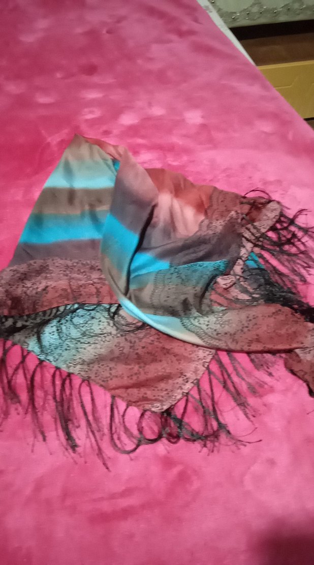 Bohem Çok Renkli İpek Görünümlü Şal - Görsel 2