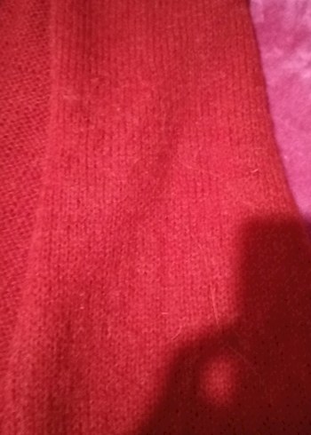 Kırmızı Örgü Kadın Atkı - Görsel 3