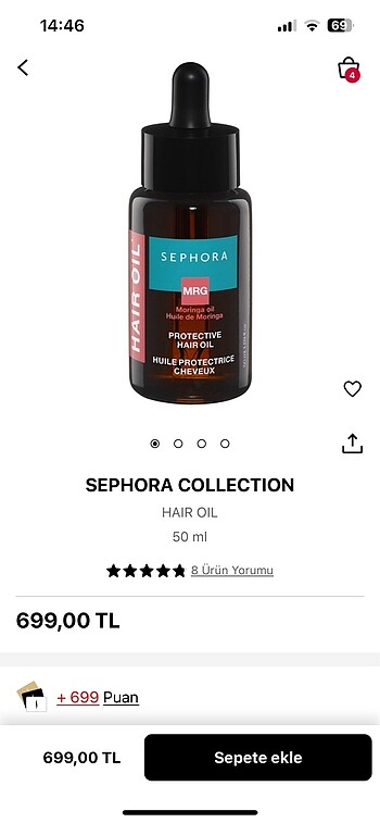 Sephora saç yağı