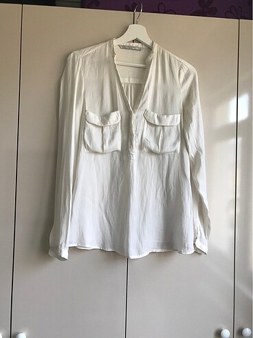 Zara bluz krem rengi m beden