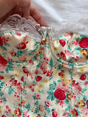 s Beden çeşitli Renk çiçekli korse vintage