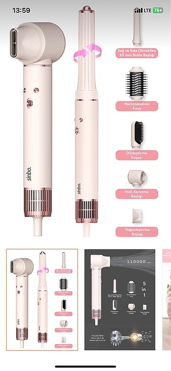 Sinbo sinbo pro airwrap 5in1