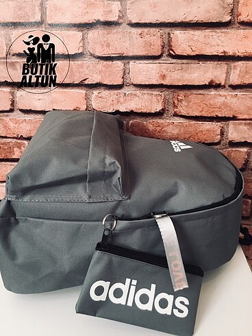 Adidas Bay bayan okul sırt çantası cüzdanlı