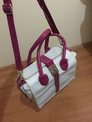 Çanta beyaz pembe