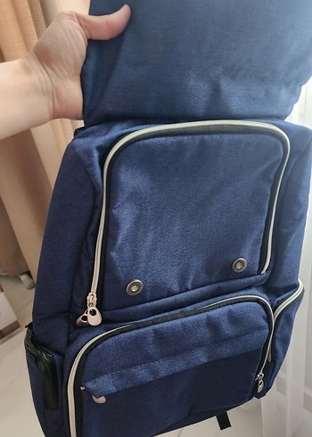 Beden mavi Renk Koyu Mavi Baskılı Bebek Sırt Çantası