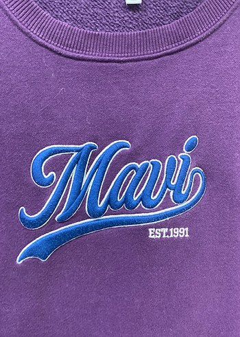 Mor Mavi Baskılı Kadın Sweatshirt - Görsel 3