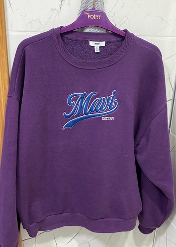 Mor Mavi Baskılı Kadın Sweatshirt - Görsel 4