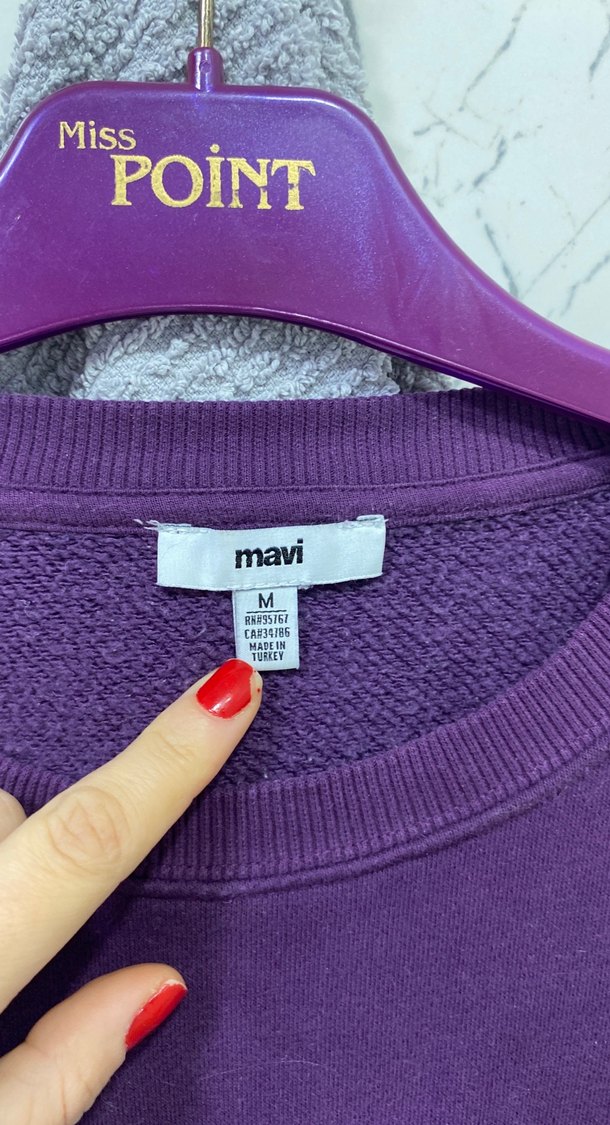 Mor Mavi Baskılı Kadın Sweatshirt - Görsel 2