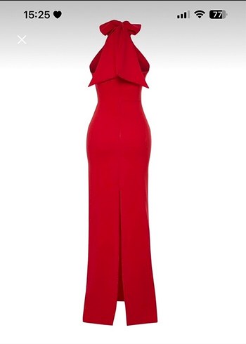 Kırmızı Drapeli Straplez Uzun Trendyol  Elbisesi - Görsel 4