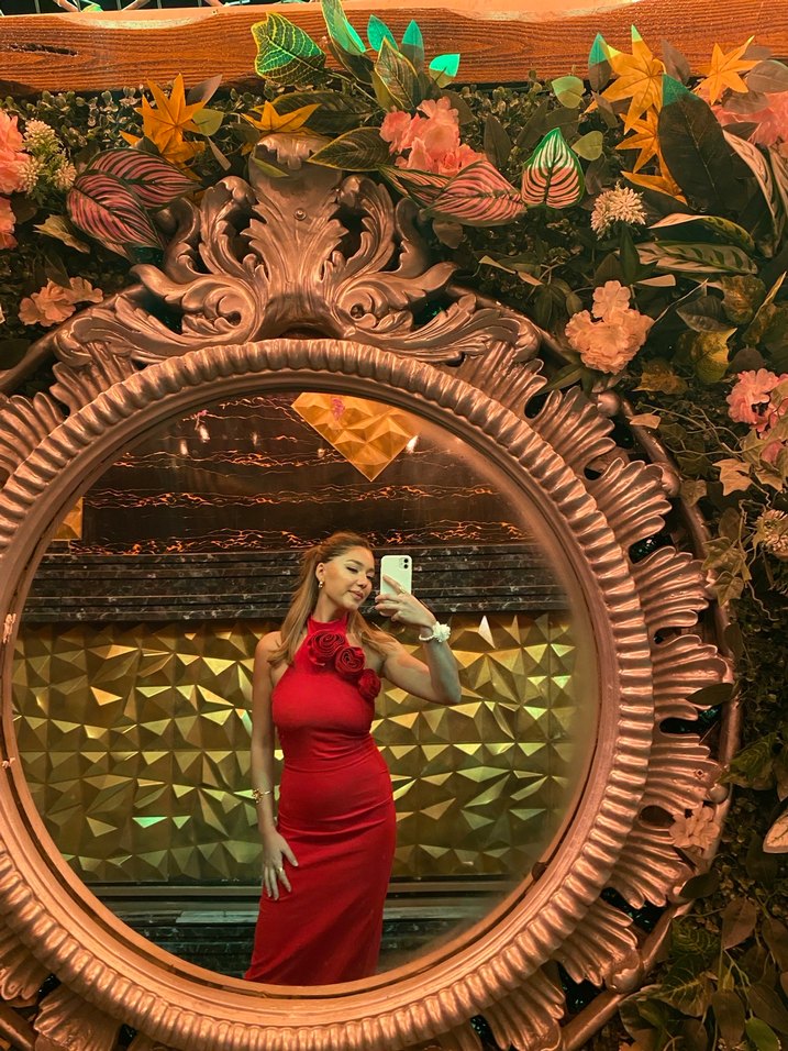 Kırmızı Drapeli Straplez Uzun Trendyol  Elbisesi - Görsel 2