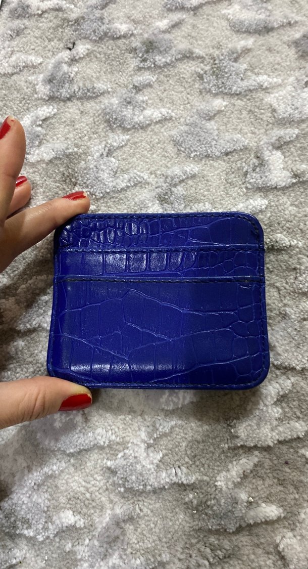 Parlak Mavi Deri Kadın Cüzdan - Görsel 2