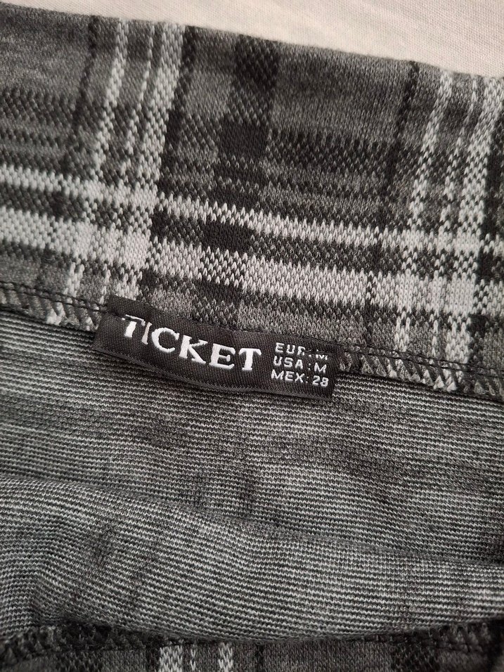 Gri Ekoseli Mini Etek - Görsel 2