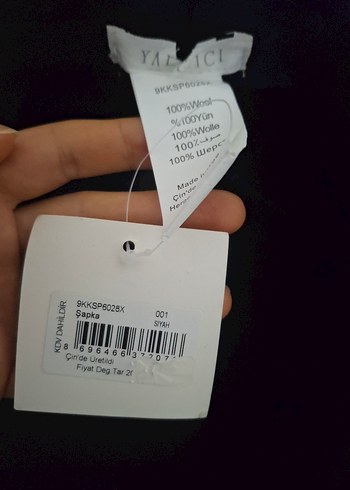 Siyah Yün Püsküllü Kadın Şapka - Görsel 2