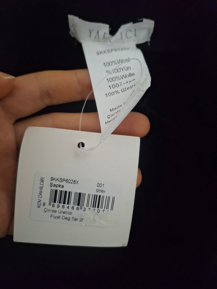 Siyah Yün Püsküllü Kadın Şapka - Görsel 2