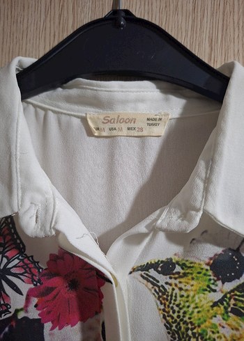 Baskılı Beyaz Kolsuz Gömlek - Görsel 3