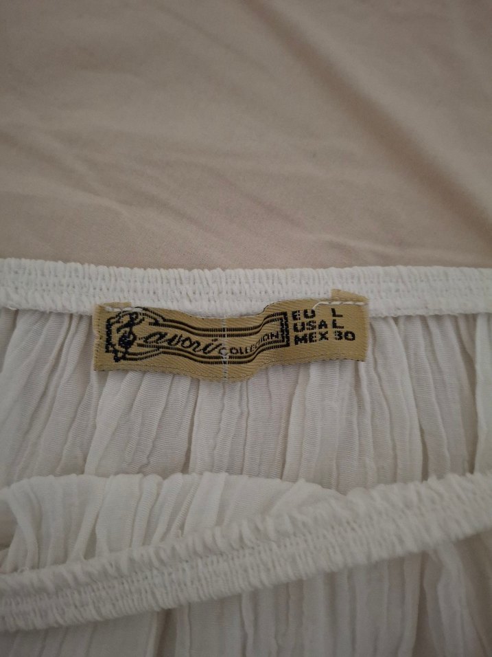 Bohem Beyaz Nakışlı Fırfırlı Bluz - Görsel 3