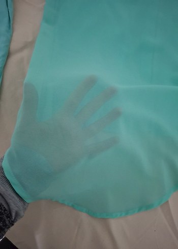 Turkuaz Kadın Uzun Kollu Gömlek - Görsel 3