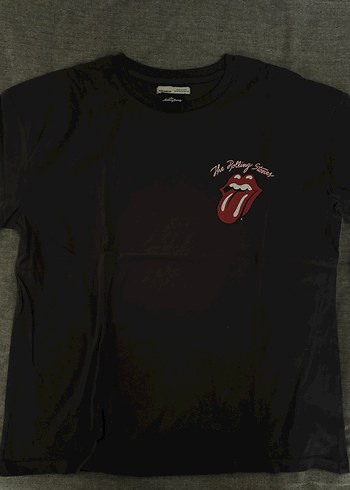 Siyah Rock Punk Baskılı Kadın Tişört
