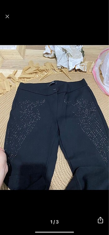 Taşlı kumaş pantolon