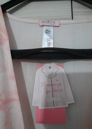 Pembe Bağlamalı Midi Kadın Sabahlık Kimona olarak kullanabilir - Görsel 3