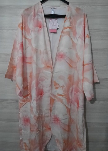 Pembe Bağlamalı Midi Kadın Sabahlık Kimona olarak kullanabilir - Görsel 4