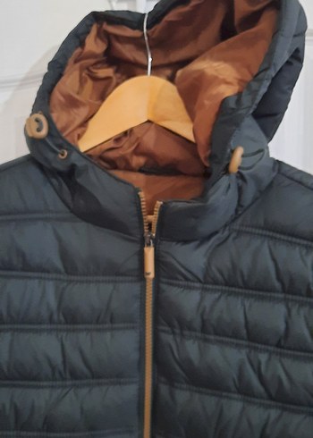 Haki renk Kapüşonlu Fermuarlı Erkek Yelek - Görsel 5