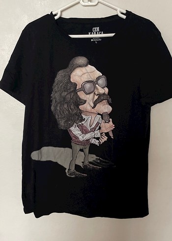 Siyah Baskılı Cem Karaca Tişört