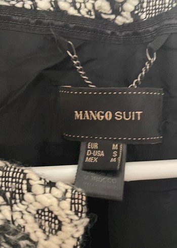 Mango Mango 3 Düğmeli Gri Midi Desenli Kadın Kaban