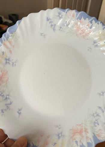  Beden Arcopal Mavi Çiçek Desenli servis Tabağı Seti
