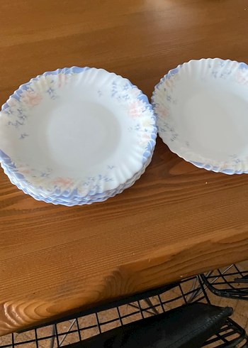 Diğer Arcopal Mavi Çiçek Desenli servis Tabağı Seti