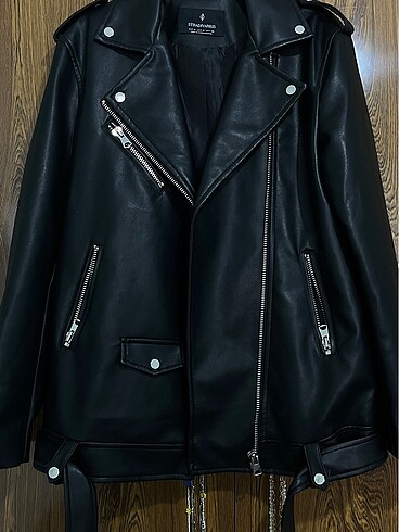 Stradivarius deri biker ceket