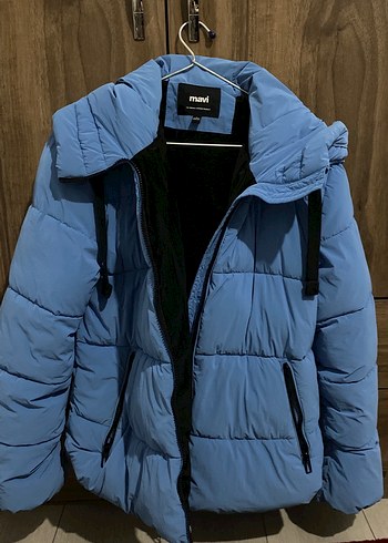 Mavi Jeans Mavi Acik Mavi Kapusonlu Sisme Mont