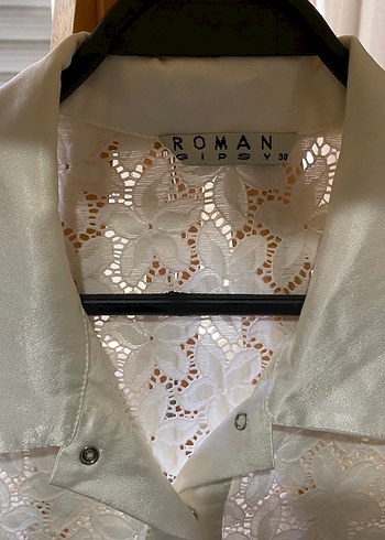 Roman Marka Roman marka Dantel Detaylı Beyaz Kadın Gömlek