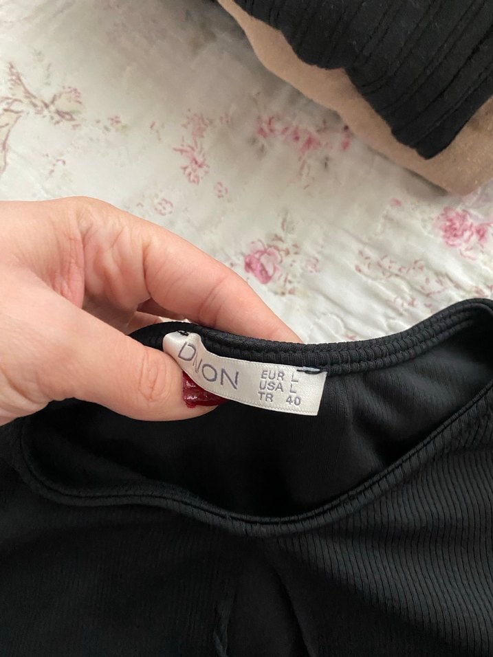 Kısa Kollu Siyah Hamile Tişörtü - Görsel 2